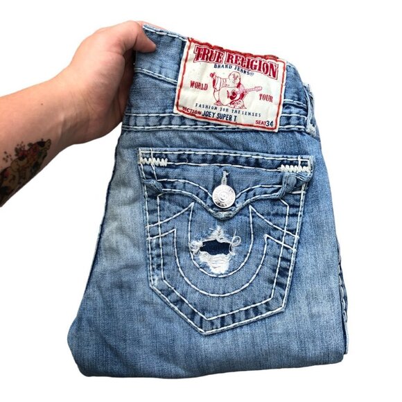 Vintage True Religion Jeans Size 31 BILLY SUPER T Blue - Picture 3 of 7